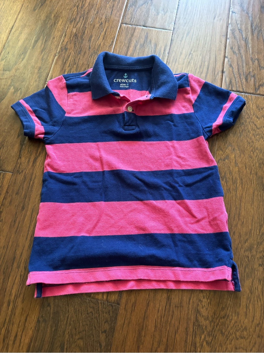 Crewcuts Boys’ Pink and Navy Striped Polo